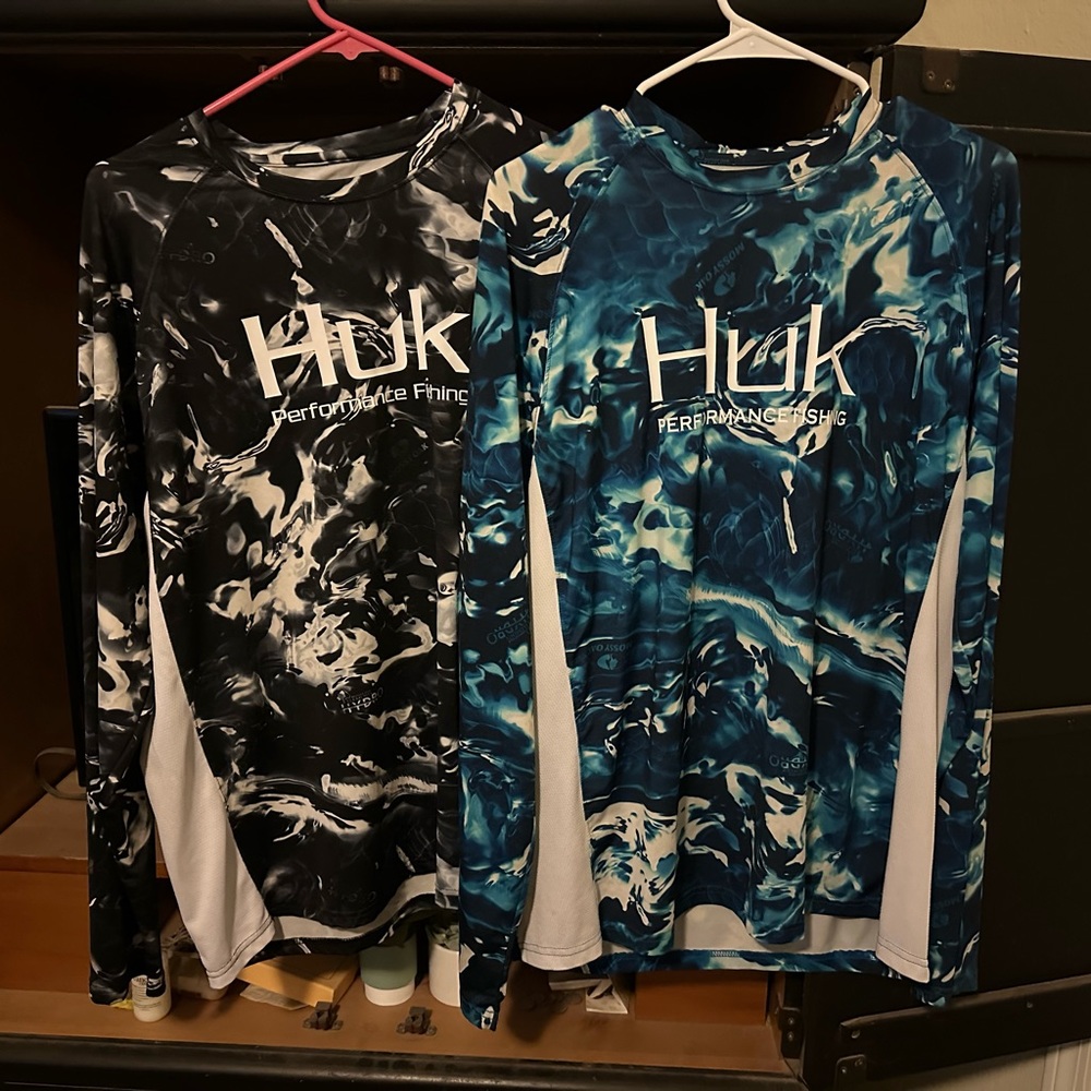 Lot - Huk Fishing hydro long sleeves, L
